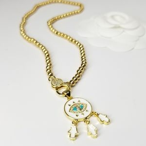Hamsa Evil Eye Enamel Bracelet Choker Necklace NEW
